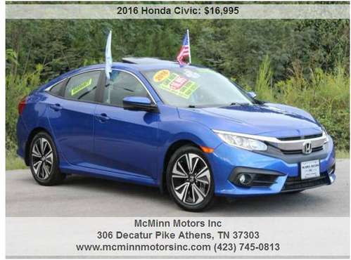 2016 Honda Civic EX-T - One Owner! Sunroof! Backup Cam! Gets 42 MPG!... for sale in Athens, TN