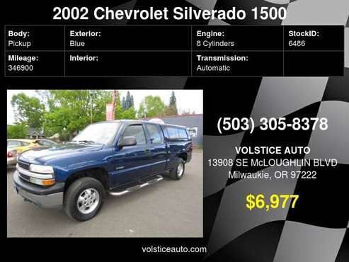 2002 Chevrolet Silverado 1500 Ext Cab 4X4 LS BLUE BEST PRICE for sale in Milwaukie, OR