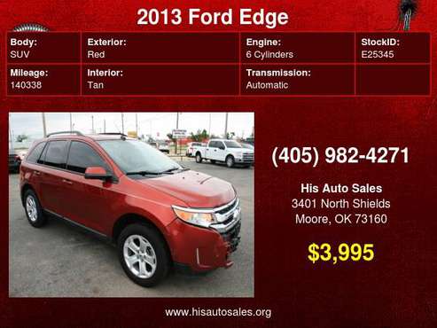 2013 Ford Edge 4dr SEL FWD - - by dealer - vehicle for sale in MOORE, OK