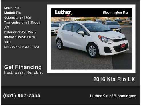 2016 Kia Rio LX - cars & trucks - by dealer - vehicle automotive sale for sale in Bloomington, MN