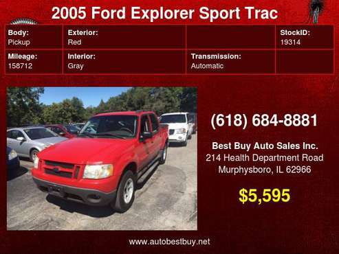 2005 Ford Explorer Sport Trac XLT 4dr Crew Cab SB RWD Call for Steve... for sale in Murphysboro, IL