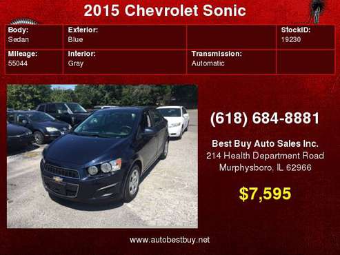 2015 Chevrolet Sonic LS Auto 4dr Sedan Call for Steve or Dean for sale in Murphysboro, IL