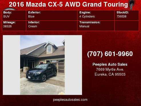 2016 Mazda CX-5 AWD 4dr Auto Grand Touring Best Prices for sale in Eureka, CA