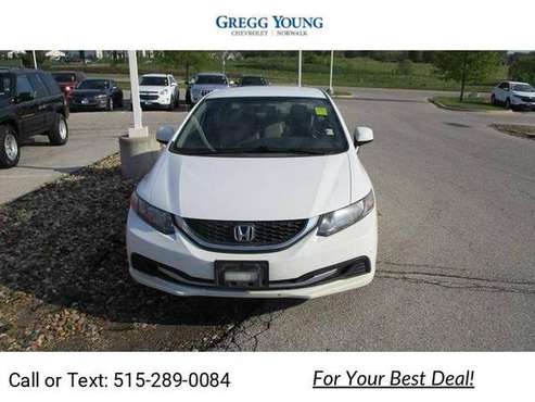 2013 Honda Civic LX sedan White - - by dealer for sale in Norwalk, IA