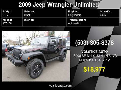 2009 Jeep Wrangler Unlimited 4X4 4dr Rubicon BLACK HARDTOP LIFTED for sale in Milwaukie, OR