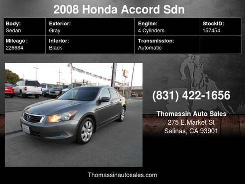 2008 Honda Accord Sdn 4dr I4 Auto EX - - by dealer for sale in Salinas, CA