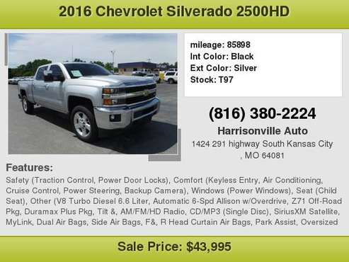 2016 Chevrolet Silverado 2500 1 owner 88k loaded Easy Finance for sale in South Kansas City, MO