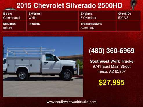 2015 Chevrolet Silverado 2500HD 2WD Reg Cab Royal Service Utility... for sale in mesa, NM