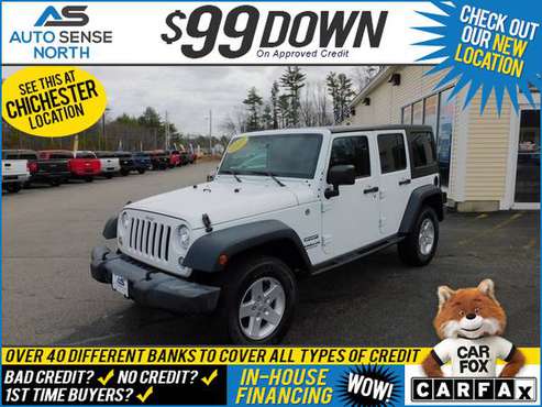 2017 Jeep Wrangler Unlimited Sport - BAD CREDIT OK! - cars & trucks... for sale in Chichester, VT