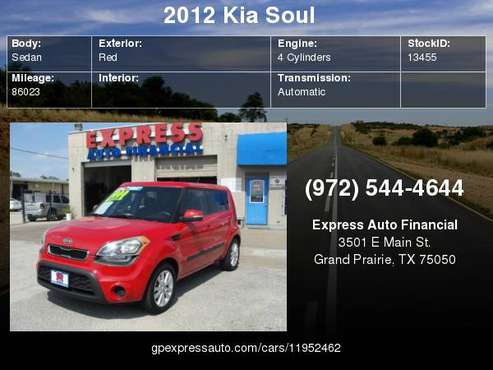 2012 Kia Soul 5dr Wgn Auto + for sale in Grand Prairie, TX