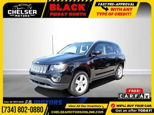 $181/mo - 2014 Jeep Compass Latitude - Easy Financing! - cars &... for sale in Chelsea, MI
