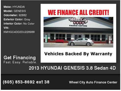 2013 HYUNDAI GENESIS 3.8 Sedan 4D for sale in Sioux Falls, SD
