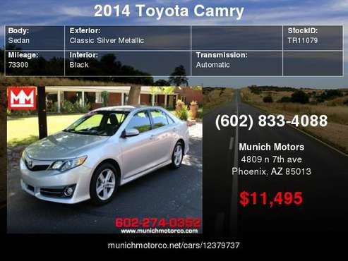 2014 Toyota Camry SE for sale in Phoenix, AZ