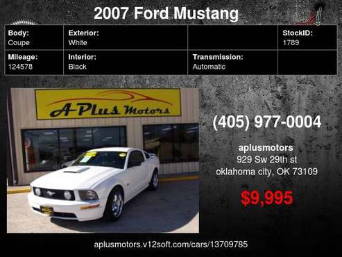 2007 Ford Mustang GT Premium 2dr Fastback - cars & trucks - by... for sale in Oklahoma City, OK