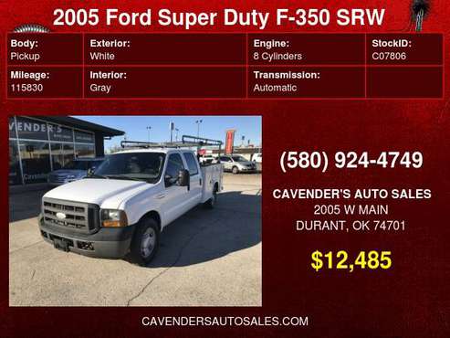 2005 Ford Super Duty F-350 SERVICE BODY SRW Crew Cab 156" XL - cars... for sale in Durant, OK