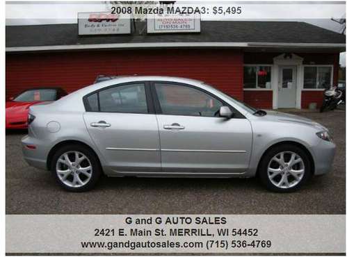 2008 Mazda MAZDA3 i Sport 4dr Sedan 4A 80238 Miles for sale in Merrill, WI