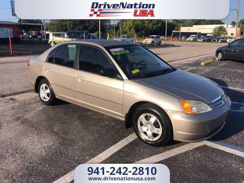 2002 *Honda* *Civic* *4dr Sedan LX Automatic* BEIGE for sale in Bradenton, FL