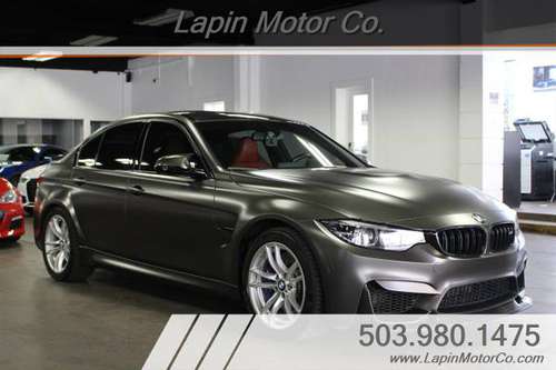 2018 BMW M3 Sedan Flat Gray Exterior Red Interior Loaded with Opti for sale in Portland, OR