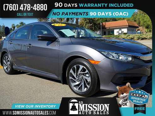 2016 Honda Civic Sedan EX FOR ONLY $235/mo! - cars & trucks - by... for sale in Vista, CA