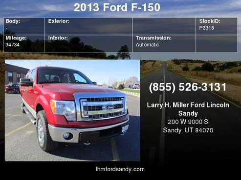 2013 Ford F-150 Schedule a test drive today! for sale in Sandy, UT