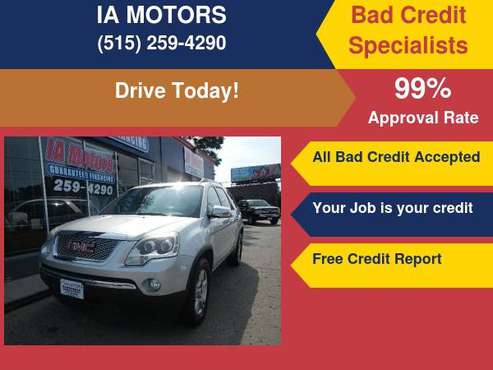 2011 GMC ACADIA SLE *FR $499 DOWN GUARANTEED FINANCE *EVERYONE IS... for sale in Des Moines, IA
