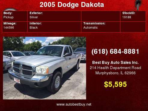 2005 Dodge Dakota SLT 4WD 4dr Club Cab SB Call for Steve or Dean for sale in Murphysboro, IL