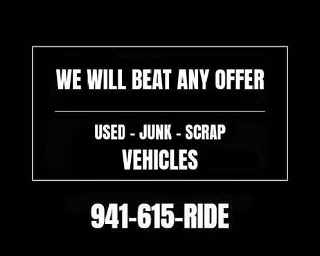 WE WILL BEAT ANY OFFER FOR YOUR USED/JUNK/SCRAP CAR - cars & for sale in Venice, FL