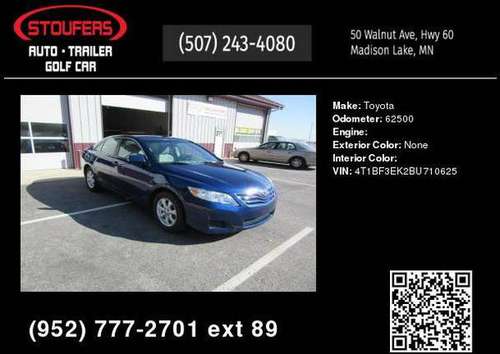 2011 Toyota Camry LE ONE OWNER - cars & trucks - by dealer - vehicle... for sale in Madison, MN