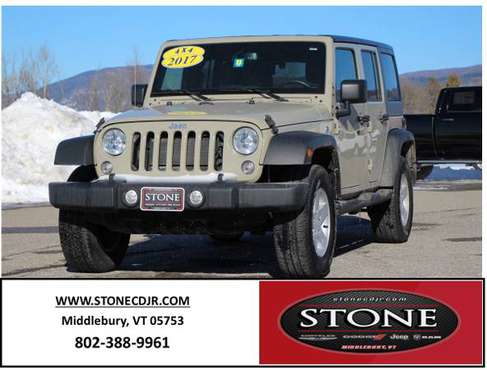 2017 JEEP WRANGLER JK UNLIMITED SPORT CERTIFIED PRE-OWNED! - cars & for sale in Middlebury, VT