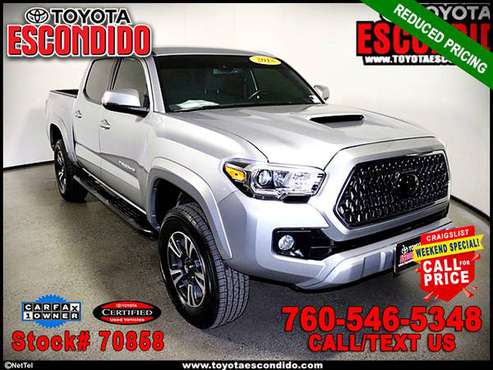 Certified 2018 Toyota Tacoma TRD Sport V6 4WD TRUCK -LOW DOWN! -... for sale in Escondido, CA