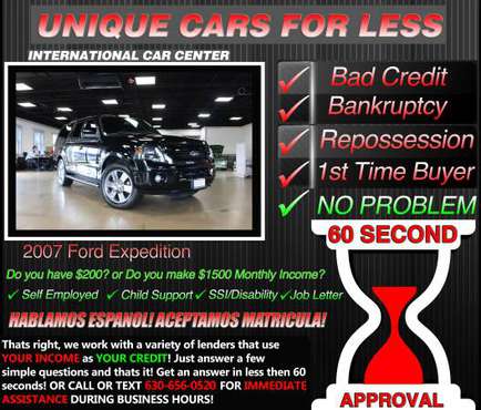 2007 Ford Expedition * Bad Credit ? W/ $1500 Month Income OR $200 DOWN for sale in Lombard, IL