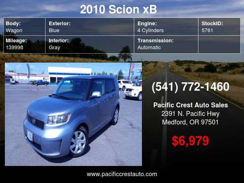 2010 Scion xB 5dr Wgn Auto - cars & trucks - by dealer - vehicle... for sale in Medford, OR