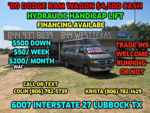 2000 DODGE RAM WAGON B3500 for sale in Lubbock, TX