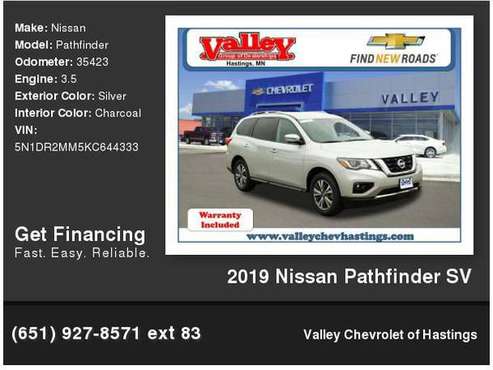 2019 Nissan Pathfinder SV - cars & trucks - by dealer - vehicle... for sale in Hastings, MN