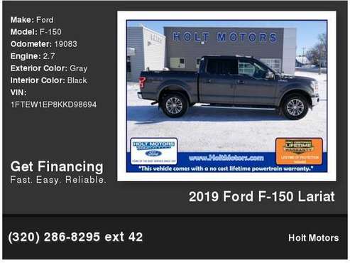 2019 Ford F-150 Lariat - - by dealer - vehicle for sale in Cokato, MN