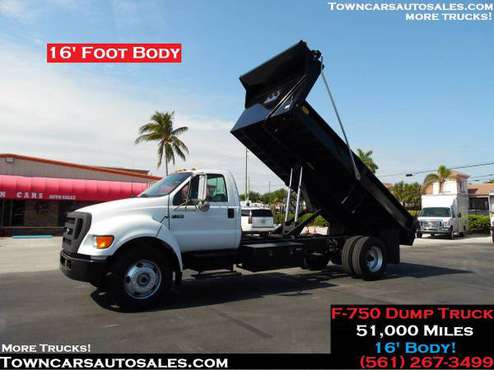 Ford F750 Flatbed 16 DUMP BODY TRUCK Dump Work flat bed DUMP TRUCK for sale in West Palm Beach, FL