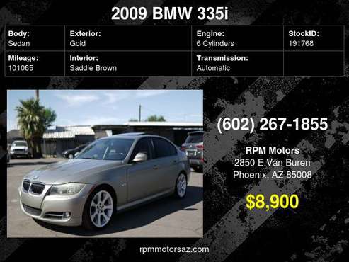 2009 BMW 335i RWD - cars & trucks - by dealer - vehicle automotive... for sale in Phoenix, AZ