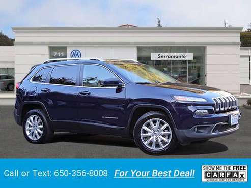 2015 Jeep Cherokee Limited Sport Utility suv True Blue Pearlcoat for sale in Colma, CA