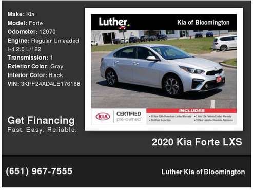 2020 Kia Forte LXS - - by dealer - vehicle automotive for sale in Bloomington, MN