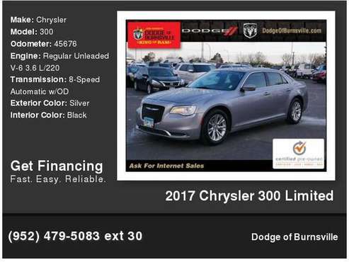 2017 Chrysler 300 Limited - cars & trucks - by dealer - vehicle... for sale in Burnsville, MN