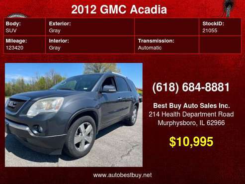 2012 GMC Acadia SLT 1 AWD 4dr SUV Call for Steve or Dean - cars & for sale in Murphysboro, IL