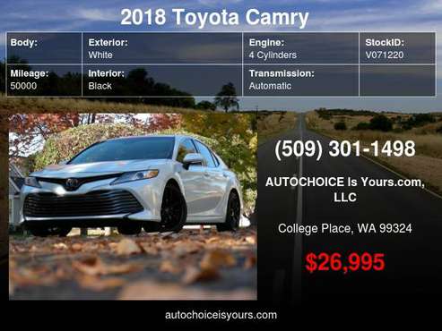 2018 Toyota Camry Hybrid XLE CVT - cars & trucks - by dealer -... for sale in College Place, MT