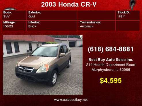 2003 Honda CR-V EX AWD 4dr SUV Call for Steve or Dean for sale in Murphysboro, IL