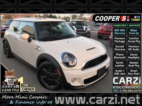 2011 Mini Cooper S Turbo 1 Owner 80k Miles Fully Loaded Clean Title for sale in Escondido, CA
