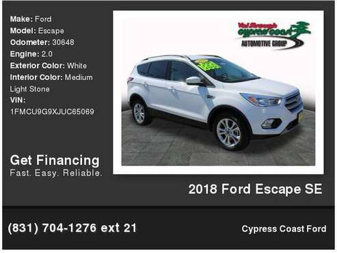 2018 Ford Escape SE for sale in Seaside, CA