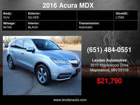 2016 Acura MDX SH-AWD LEATHER MOONROOF with - cars & trucks - by... for sale in Maplewood, MN
