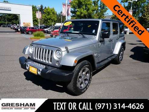 2018 Jeep Wrangler JK 4x4 4WD Certified Unlimited Sahara SUV - cars... for sale in Gresham, OR