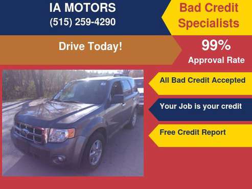 2011 FORD ESCAPE XLT *FR $499 DOWN GUARANTEED FINANCE *EVERYONE IS... for sale in Des Moines, IA