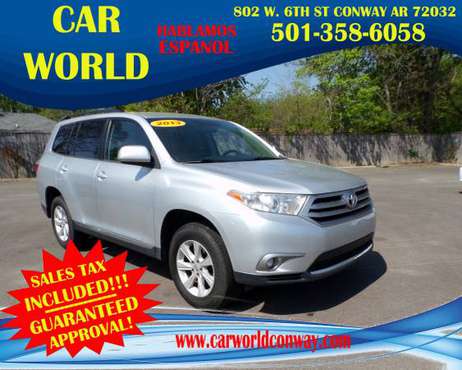 2013 Toyota Highlander GUARANTEED APPROVALS SALES TAX INCLUDED for sale in Conway, AR