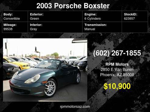 2003 Porsche Boxster Roadster 5SPD - cars & trucks - by dealer -... for sale in Phoenix, AZ